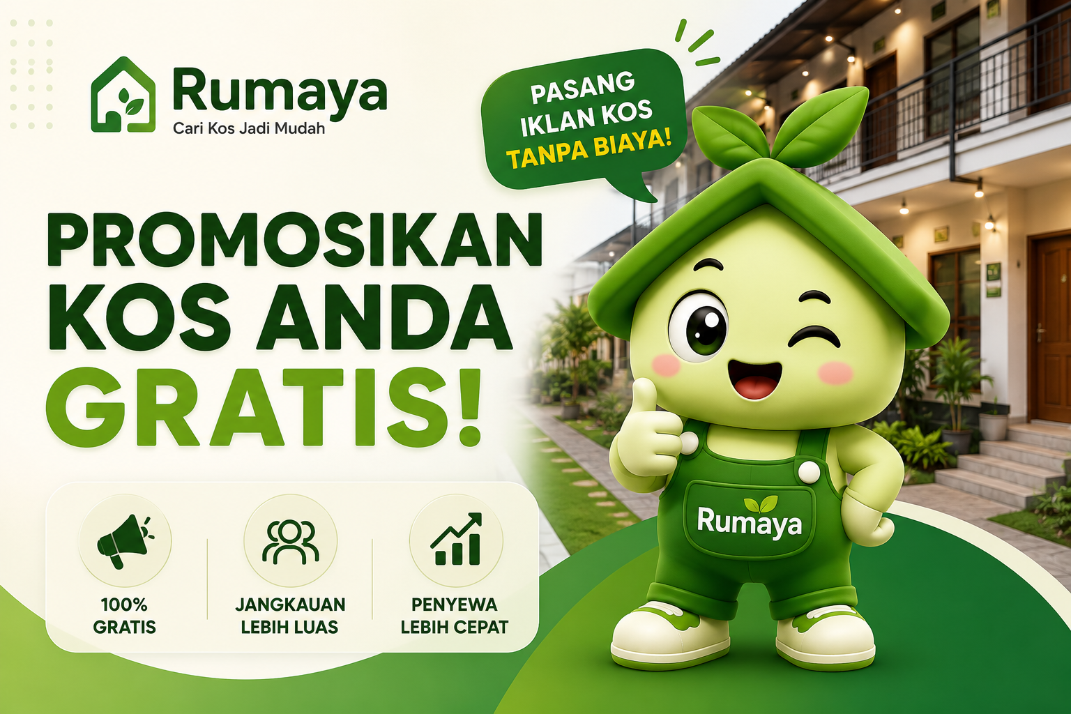 Promosikan Kos Anda Gratis dan Dapatkan Penyewa Lebih Cepat